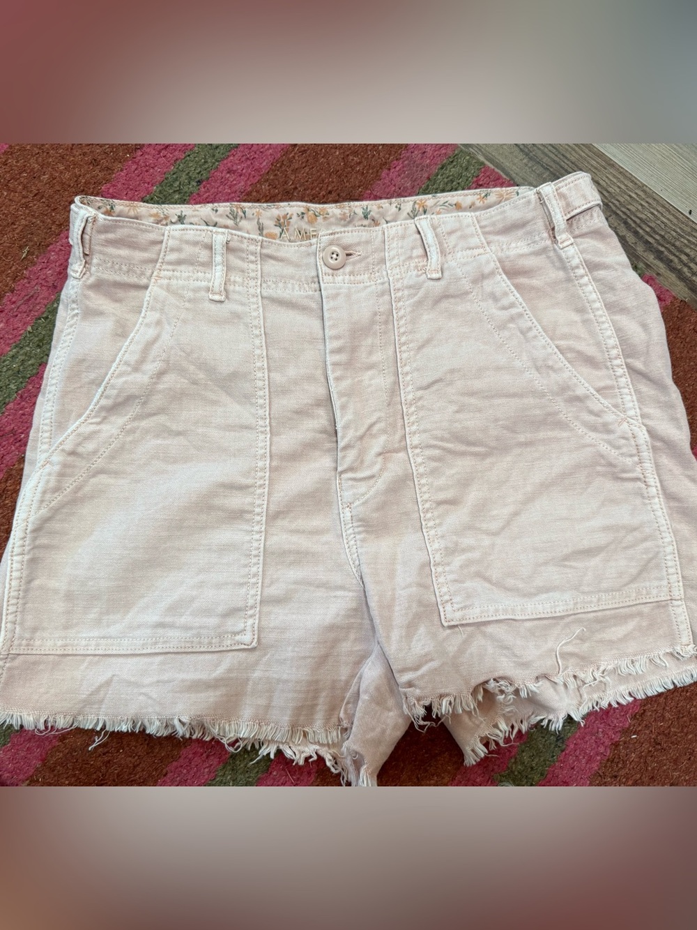 Pink Stretchy Cargo Shorts